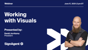 Banner image for the "Working with visuals" webinar