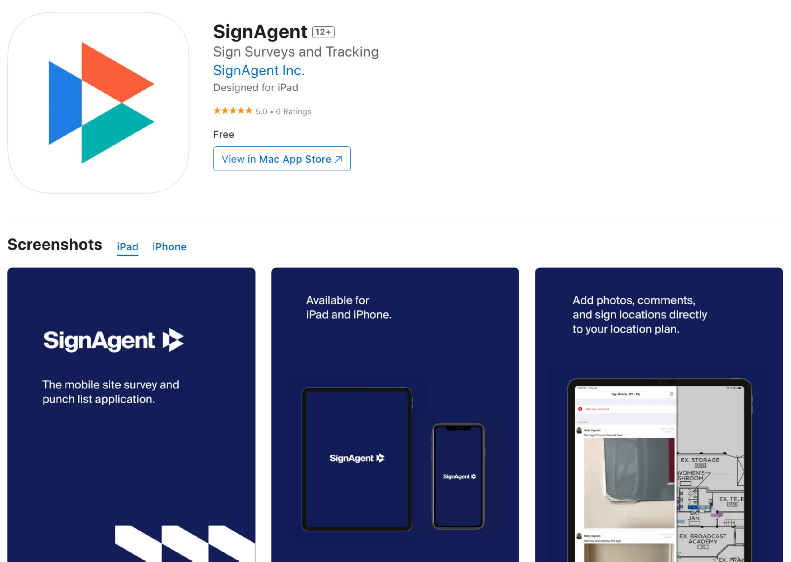 Appstore screenshot featuring SignAgent's Mobile App