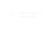 Arizona State University white logo.
