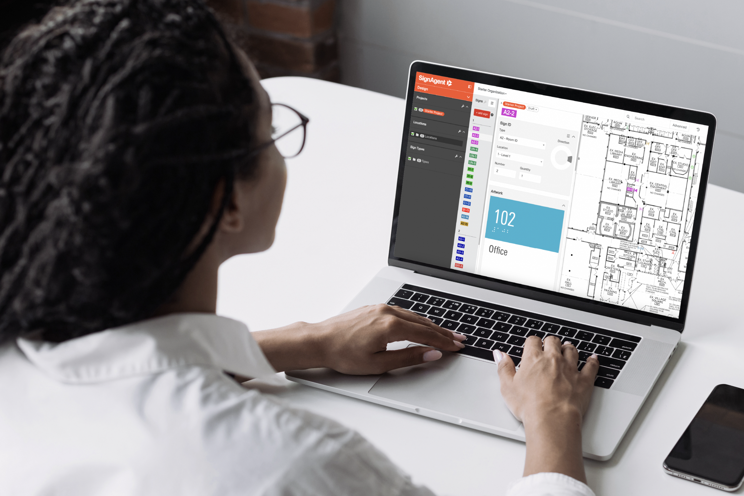 Person on laptop using SignAgent for Commercial Real Estate