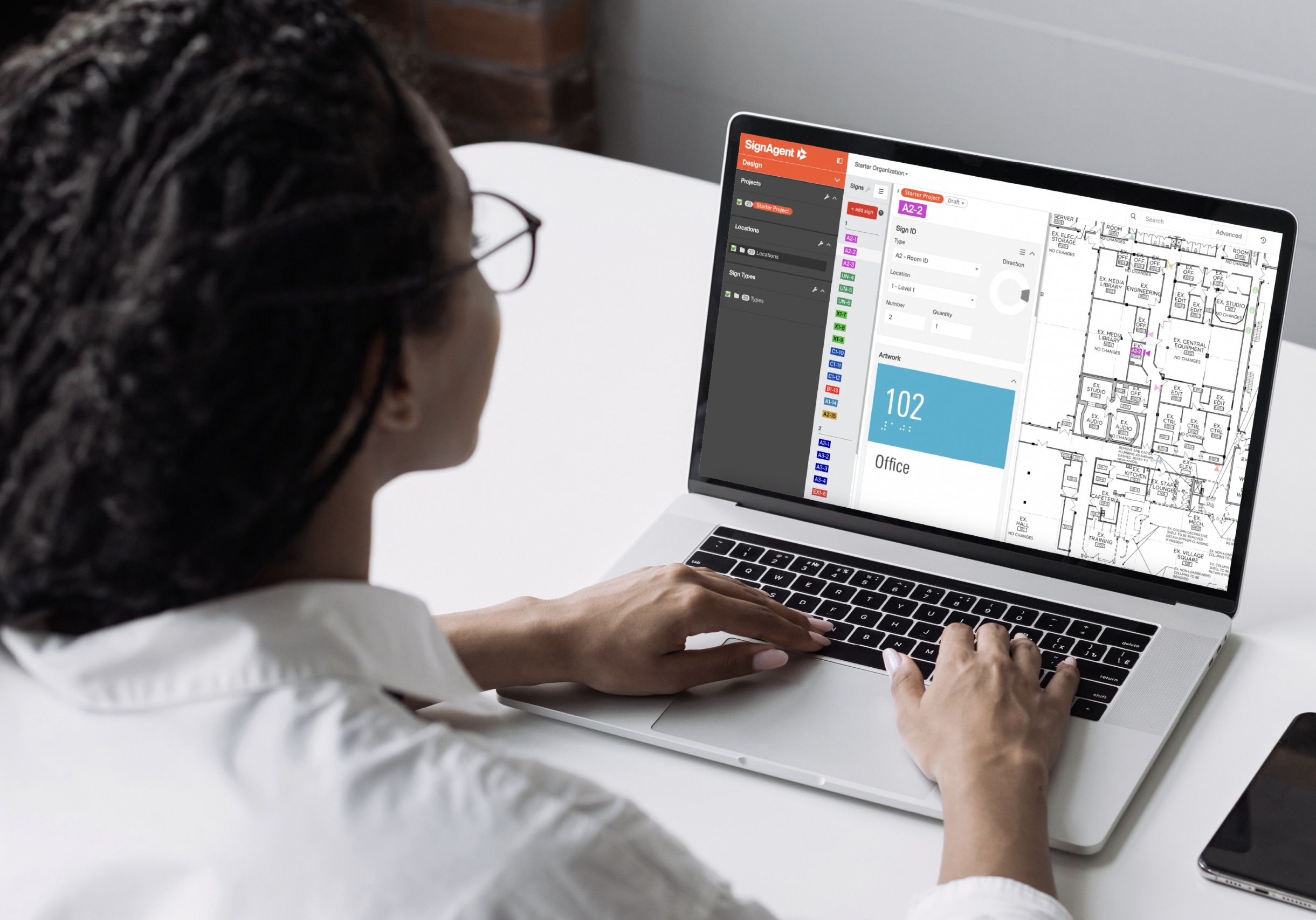 Person on laptop using SignAgent for Commercial Real Estate